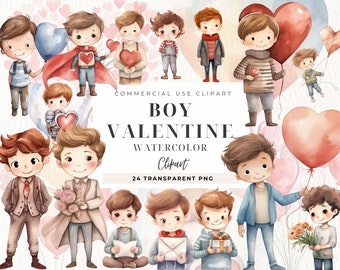 Clipart de namorados de menino, clipart de namorados, download digital de amor, crianças fofas, clipart infantil de dia dos namorados, PNG, menino kawaii, amor de desenho animado