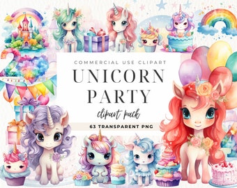 Kawaii Watercolor Unicorn Clipart,Rainbow Clip Art, Kawaii Clipart, Birthday Ideas, Cute Unicorn Watercolor Clipart Bundle, unicorn cupcake