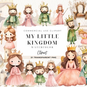 Prinzessin und Prinz Clipart, Prinzessin Clip Art, Märchengrafik, Märchengrafik für Kinder, Goldkrone Png, rosa Königin, König, kommerziell