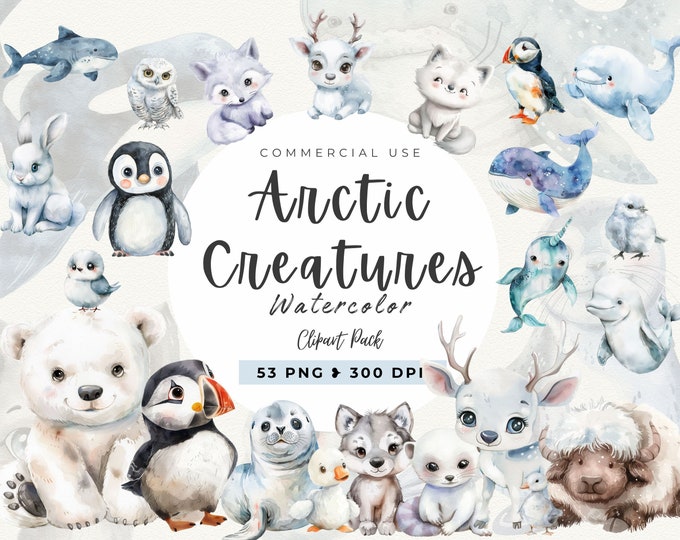 INSTANT Download. Arctic Animals Clip Art. Caa_3_bw. Personal and ...