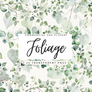 Clipart lierre, clipart vignes, silhouette de feuille, mariage botanique, anniversaire, aquarelle Fantasy Justicier, feuilles vertes, eucalyptus, feuillage
