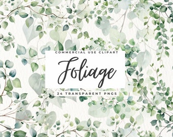 Efeu Clipart, Ranken Clip Art, Blatt Silhouette, botanische Hochzeit, Geburtstag, Aquarell Fantasy Justicier, grüne Blätter, Eukalyptus, Laub