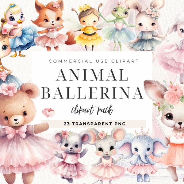 Ballerina Animal Clipart, Ballerina Baby Girl, Dancing Floral Baby Rabbit Pnp, Instant Download, Nursery Digital Art, bunny tutu clipart