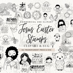 Clipart de Pascua del cristianismo religioso, SVG de resurrección de Pascua, historia bíblica de fe, acuarela cruzada, sellos de diario devocional, Jesús lindo