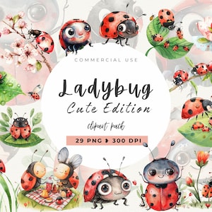 Clipart coccinella acquerello, Png insetti, Download digitale, Png coccinella, Decorazione della scuola materna, Uso commerciale, Amante delle coccinelle, Compleanno Baby Shower