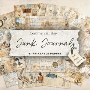Papel para diário de lixo, vintage antigo, jornal, álbum de recortes, modelo de página, neutro antigo, download digital, artesanato faça você mesmo