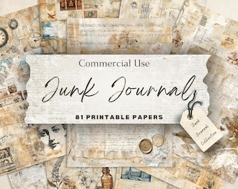 Skräpjournal Ephemera-papper, gammal vintage, tidning, klippbok, sidmall, antik neutral, digital nedladdning, hantverk DIY