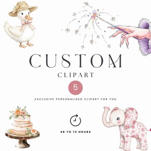 Kundenbestellung Clipart, 1 bis 5 Bilder, exklusive Grafiken, hochwertige Kunst, benutzerdefinierte Charaktere, anpassbar, personalisiert, kommerzielle Nutzung