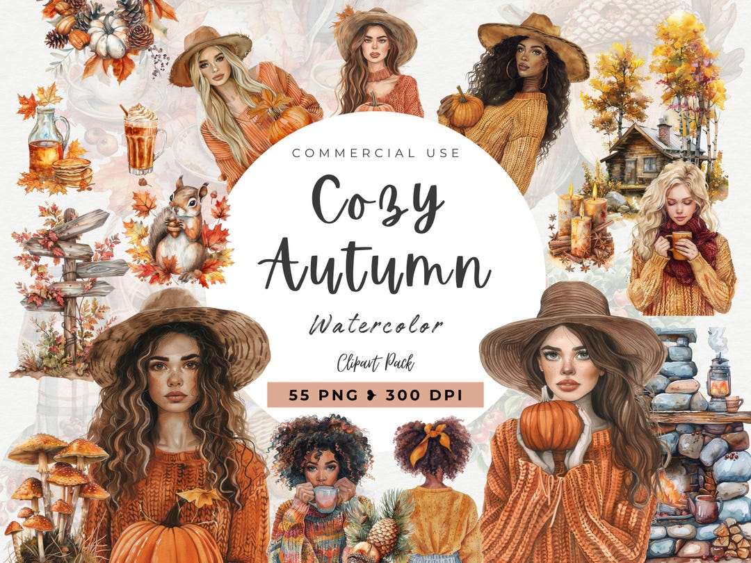 Cozy Fall Clipart, Rustic Autumn Mood, Cozy Planner Clipart ...