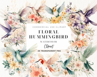 Kolibri Clipart, Vogel Silhouette, Vogel Clip Art, Digitaldrucke, Blumen Vogel Schnittdateien Cricut, Papiermodell, Kommerzielle Nutzung, Aquarell