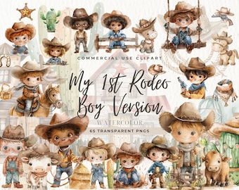 Cowboy Baby Clipart: Wild West Graphics (Digital Download)