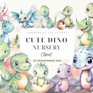 Bebé dinosaurio acuarela clipart, decoración de la guardería, baby shower, lindo Dino Clip art Png, guardería, uso comercial, decoración de dinosaurios para niños, comercial
