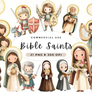 Bibel Heilige Clipart, Glaube Schnittdatei, Christen, Jesus, Bibel Png, Aquarell Illustration, Digital Download, Katholische Kunst, Charaktere