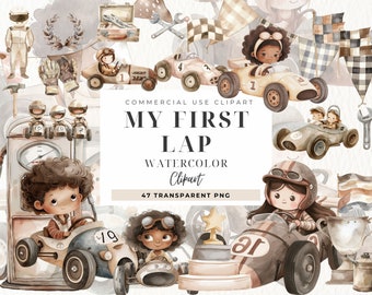 Fast One Birthday Clipart, First Birthday T-Shirt Boy, Race Car 1St Birthday, My First Lap Around The Track, Formula One, Commercial Use