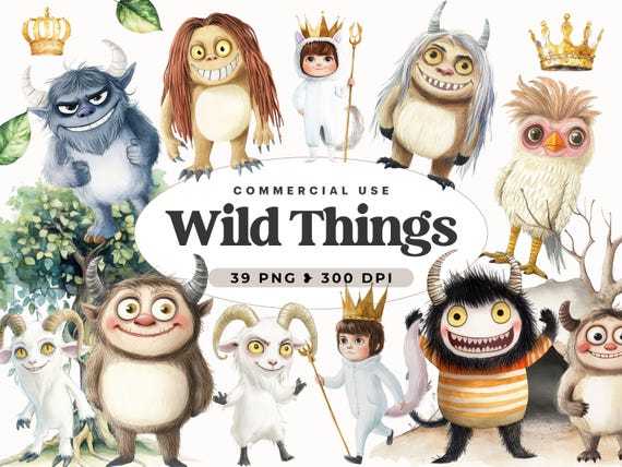 Wild Things Clipart, Where the Wild Things Are Baby Shower, Jungle 
