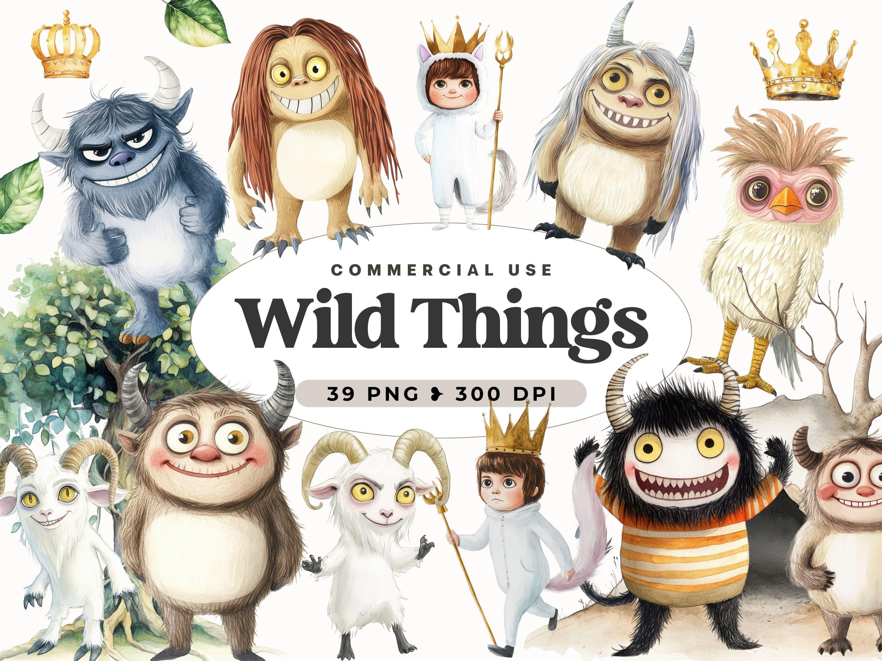 Wild Things Clipart, Where the Wild Things Are Baby Shower, Jungle ...
