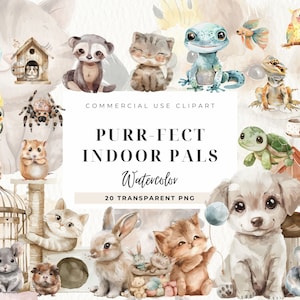 Indoor Haustiere Clipart, Haustier, Kaninchenstall, Kaninchenkäfig, Hundehütte, Spinne, Hund, Kinderzimmerdekoration, Wandkunst, Haustierzubehör, kommerzielle Nutzung
