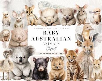 Imágenes Prediseñadas De Animales Australianos, Manualidades Con Papel, Demonio De Tasmania, Animales Lindos Bebés Aussie, Guardería, Baby Shower, Fabricación De Tarjetas, Estilo Acuarela