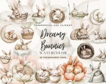 Sleeping Baby Bunnies Clipart, Instant Download, Baby Newborn, Bunny Birthday Clip Ar, Card Making, Bunny Baby Shower, Spring Clipart