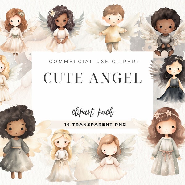 Christmas Angel Clipart, Nativity Clipart, Silhouette Cricut Cut File, Angel Svg, Vector Nativity, Sublimation Design, Cute Angel Kids