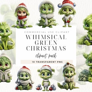 Festliche Mädchen Charakter Clipart, Weihnachten, Urlaub Jubel, wunderlicher Winter, weibliche grüne Cartoon, niedliche Weihnachtskunst für kommerzielle Nutzung