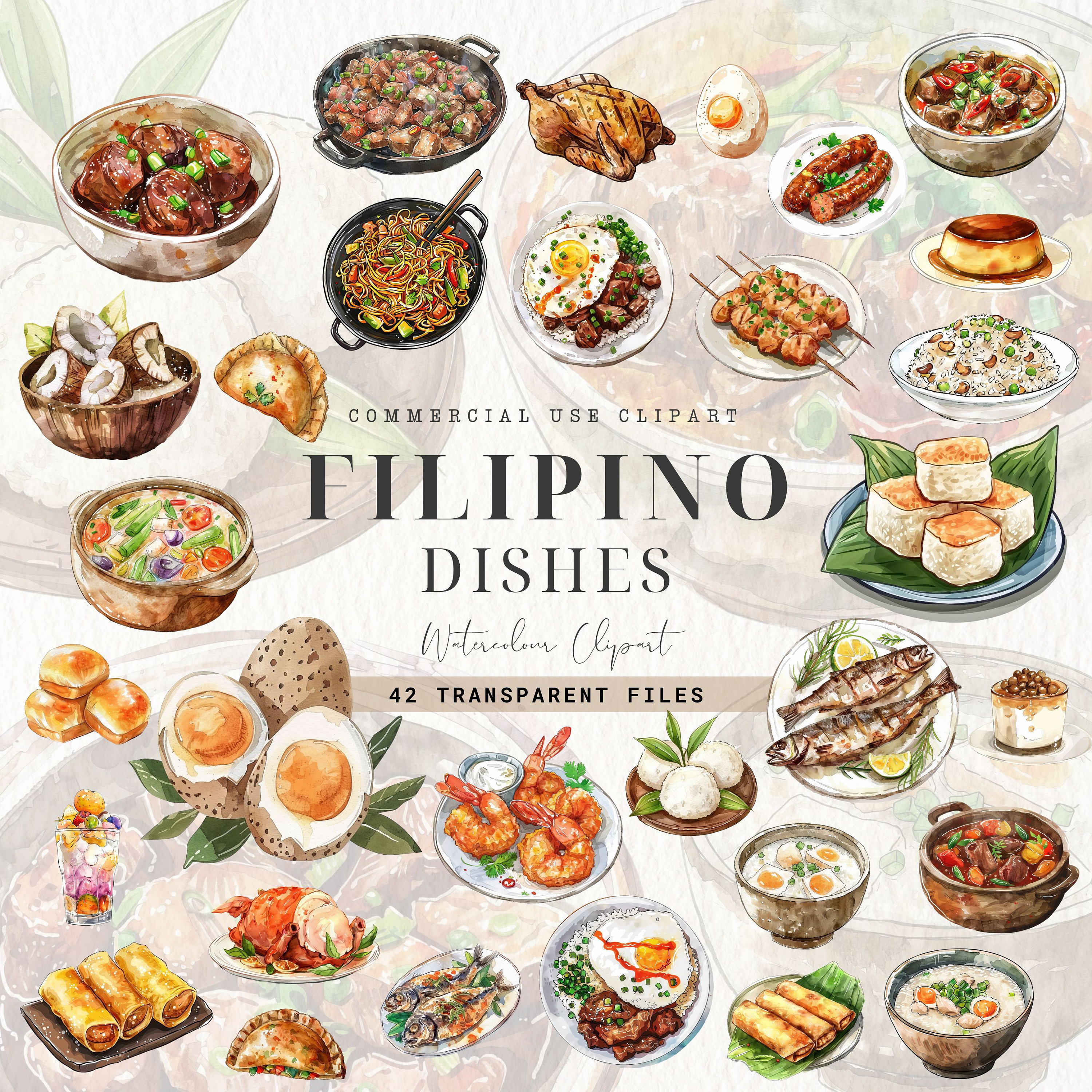 Filipino Food Clipart, Halo Halo, Philippines, Tagalog, Pinoy, Cut Files, Food Art, Filipino Food, Dishes, Download Digital, Commercial Use