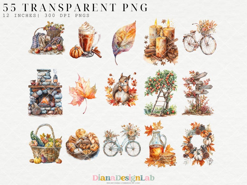 Cozy Fall Clipart, Rustic Autumn Mood, Cozy Planner Clipart ...