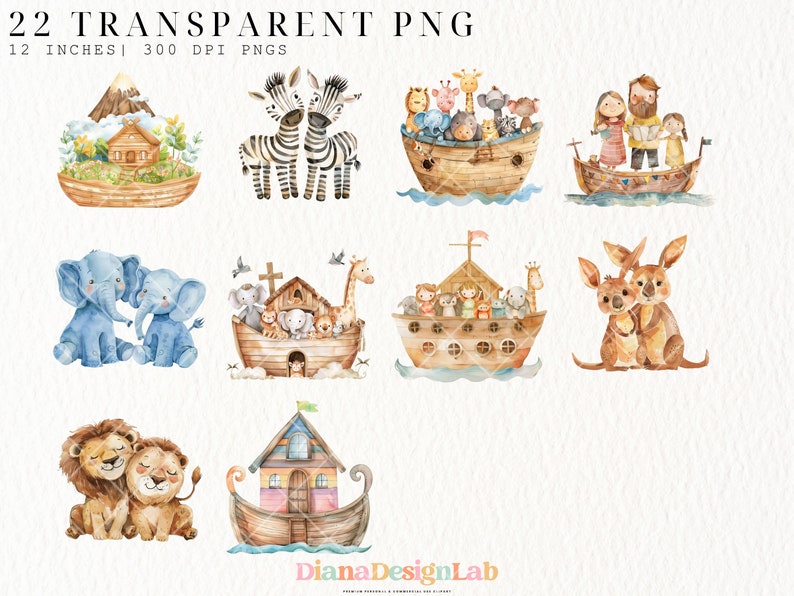 Watercolor Noahs Ark Baby Nursery Clipart Baby Shower Birthday Party watercolor-noahs-ark-baby-nursery-clipart-baby-shower-birthday-party