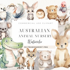 Clipart per la scuola materna degli animali australiani, carta digitale per animali australiani della scuola materna, clipart per bambini, orsi Koala, arte della parete della decorazione della scuola materna, uso commerciale