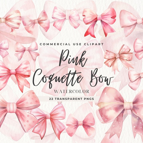 Coquette Bow Clipart, Pink Valentine Bow Png, Cute Coquette Bows, Aesthetic Pink Bows, Vintage, Victorian Style, Pastel Soft Dream-Like