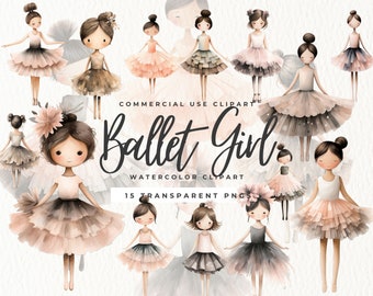 Ballet Girl Clipart, Cute Ballet Clip art, Instant Download, Ballerina Clipart, Commercial Use, Chic Ballet Characters, Swan Clipart