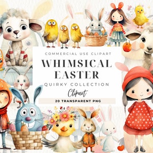 Aquarell Osterhase Clipart, Frühling Clip Art, Weihnachtskarten, Osterei, Osterkorb, schrullig wunderlich Ostern PNG, kommerzielle Nutzung