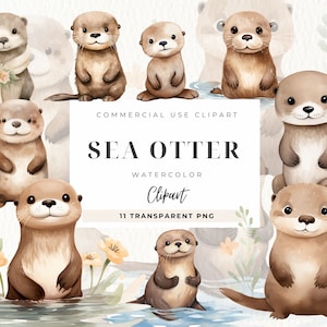 Sea Otter Clipart, Kommerzielle Nutzung, Kartenherstellung, Freunde Clip Art, Sea Animal, Baby Shower Grafiken Kinderzimmer Dekor Wand