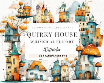 Schrullige Haus Clipart, wunderliche Häuser PNG Clipart Papierhandwerk, Junk Journal Elemente Vintage, schrullige Medien druckbar, kommerzielle Nutzung