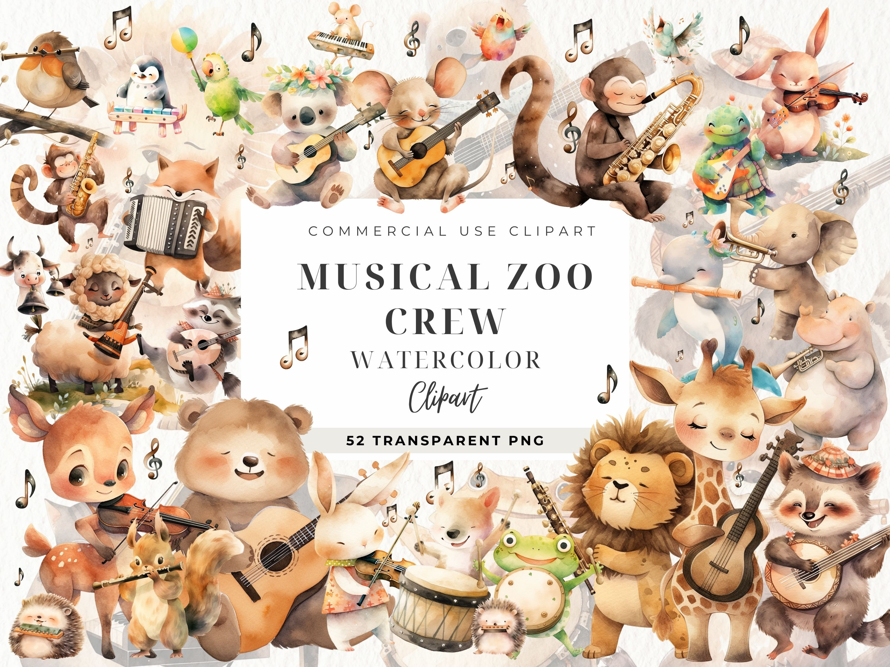 Craftable Instruments Animals Musical Animals Clipart, Musical Instrument, Digital Ar, Band Player ...