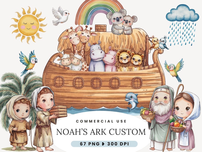 Noahs Ark Clipart Nursery Decor Junk Journal Religious Clipart noahs-ark-clipart-nursery-decor-junk-journal-religious-clipart