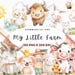 Watercolor Cute Farm Clipart, Cute Animals, Nursery Art, Baby Shower ...