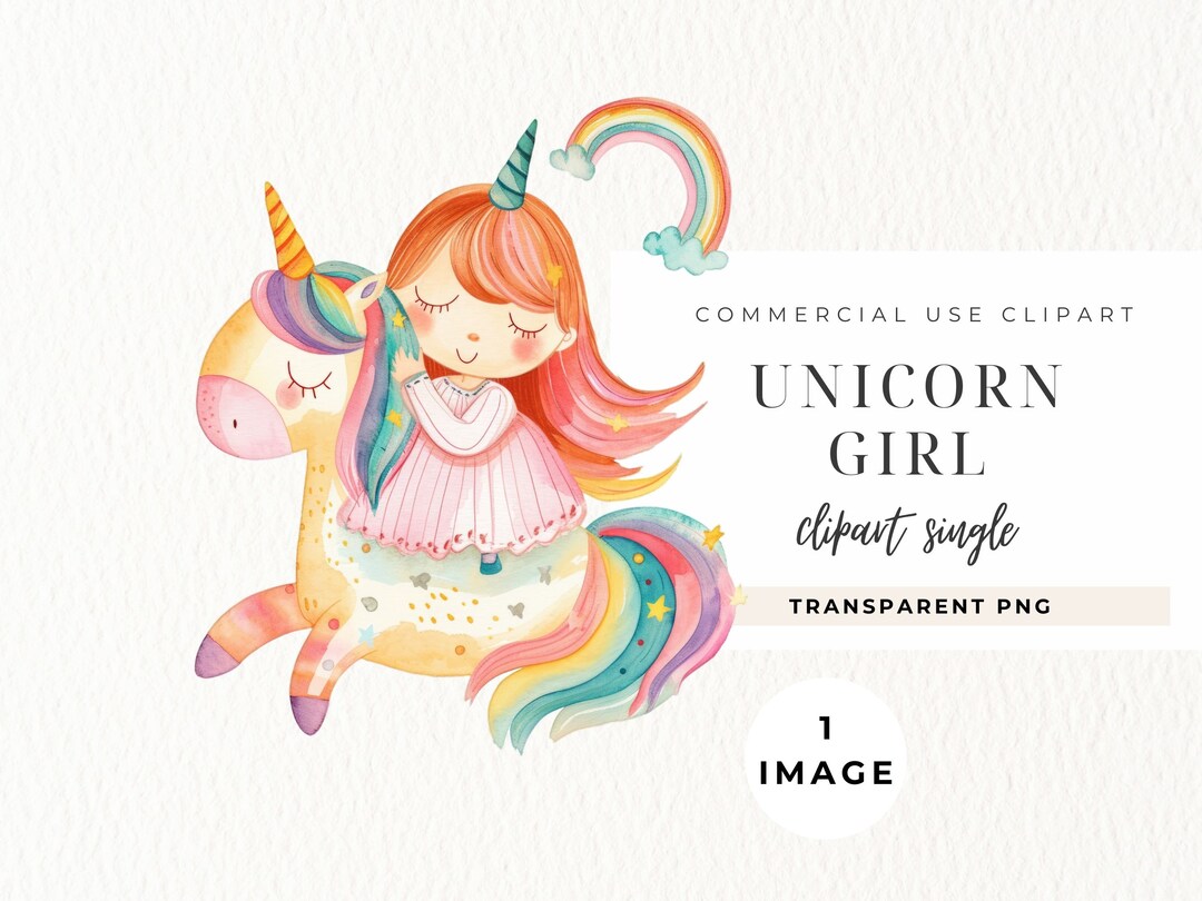 Princess Girl on Unicorn Clipart, Unicorn Clip Art, Pony Rainbow ...