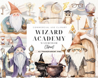 Wizard Academy Clipart, Instant Download, Wizard Students, Witches Png, Transparent, Occult Clip Art, School Uniform, Back To School