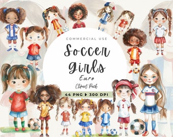 Soccer Clipart Bundle, Football Clipart, Countries Jersey, Bundle, Girl, Sports Heartbeat, Soccer Ball, Soccer Scoreboard, Commercial Use