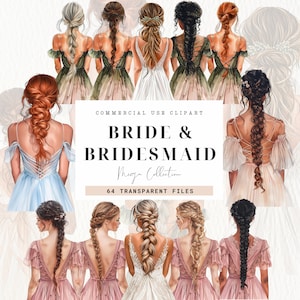 Braut und Brautjungfer Clipart, Brautjungfern Png, Hochzeit, Braut und Bräutigam, Bride Squad Creator, Hochzeitseinladungen, DIY Brautparty