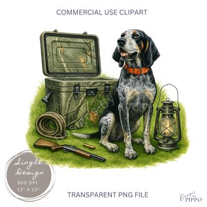 Hunting Dog Cooler PNG, Hunter Camo Coonhound Dog PNG, Summer Outdoor Camping Sublimation Design, Dog Lover Instant Digital Download
