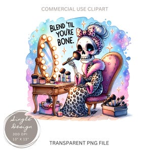 Mélanger jusqu'à l'os PNG, lunatique squelette Spa Day Clipart PNG, dessin animé mignon d'Halloween, art squelette aquarelle drôle, gothique téléchargement numérique