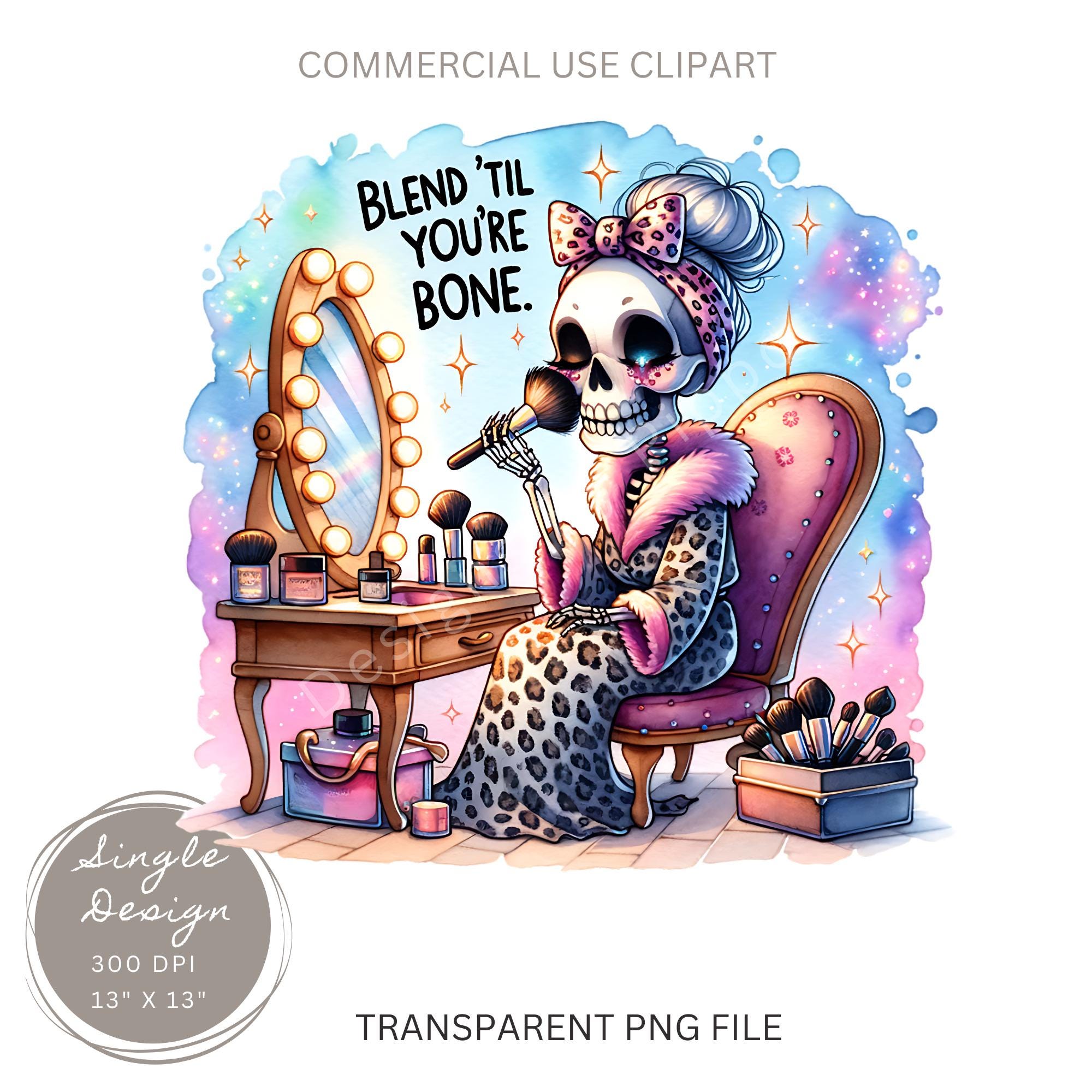 Skeleton Spa Blend Til Bone PNG, Whimsical Skeleton Spa Day Clipart PNG, Cute ...
