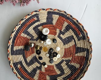 Handwoven Boho Basket |Natural Wicker Wall Decor | Rustic Table Centerpiece | African-Inspired Woven Basket | Artisan Handmade 11.5 to 12.5&quot;