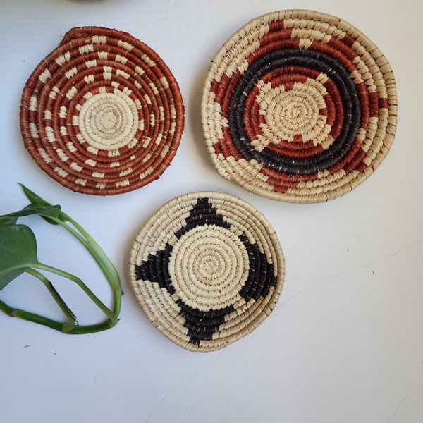 Southwest Handcrafted 3-4 Inch Navajo-Inspired Woven Basket Set of 3