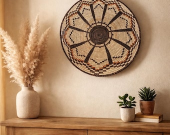 Cestas de ensueño auténticas de inspiración africana del suroeste Navajo, tejidas a mano. Tamaño aproximado: 34,5-36 cm.