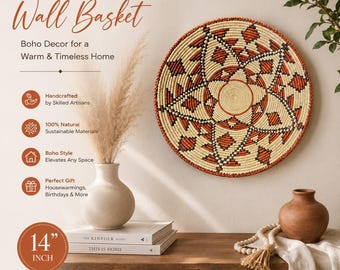 Cestas de ensueño auténticas de inspiración africana del suroeste Navajo, tejidas a mano. Tamaño aproximado: 34,5-36 cm.