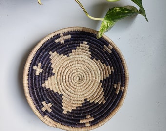 ヴィンテージ 南西部 ナバホ風バスケット 8-10 インチ、手編みの伝統的