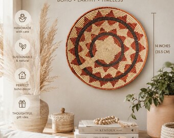 Cestas de ensueño auténticas de inspiración africana del suroeste Navajo, tejidas a mano. Tamaño aproximado: 34,5-36 cm.